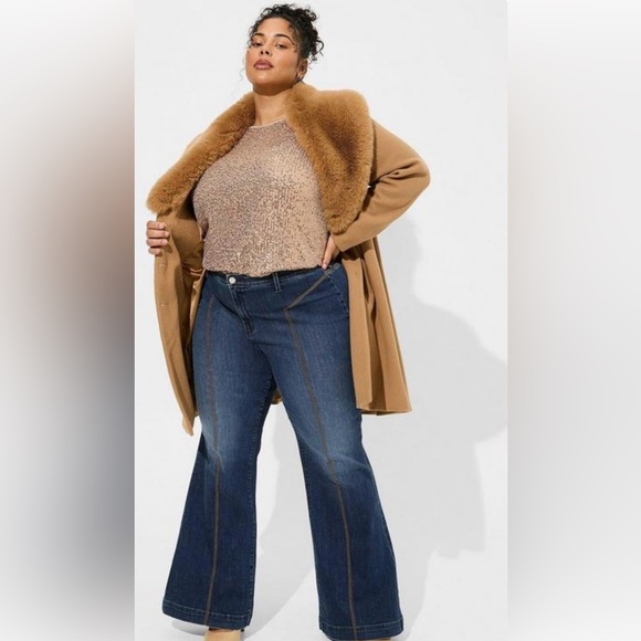 Torrid Sequin Long Sleeve Blouse NWT - Picture 2 of 8